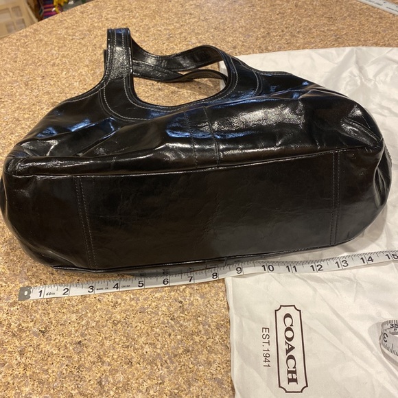 Coach Ergo Patent Leather Black Kisslock Leather Shoulder Bag Purse 12520 - Picture 3 of 17